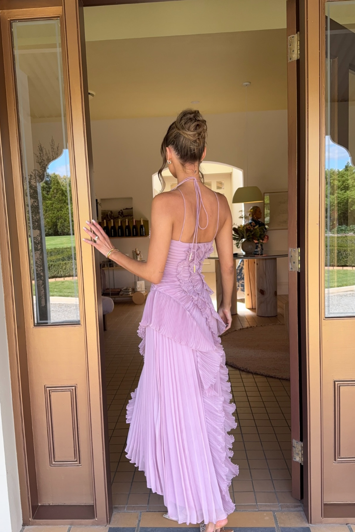 Lilienne - Sukienka na Wesele Plisowana Asymetryczna Maxi