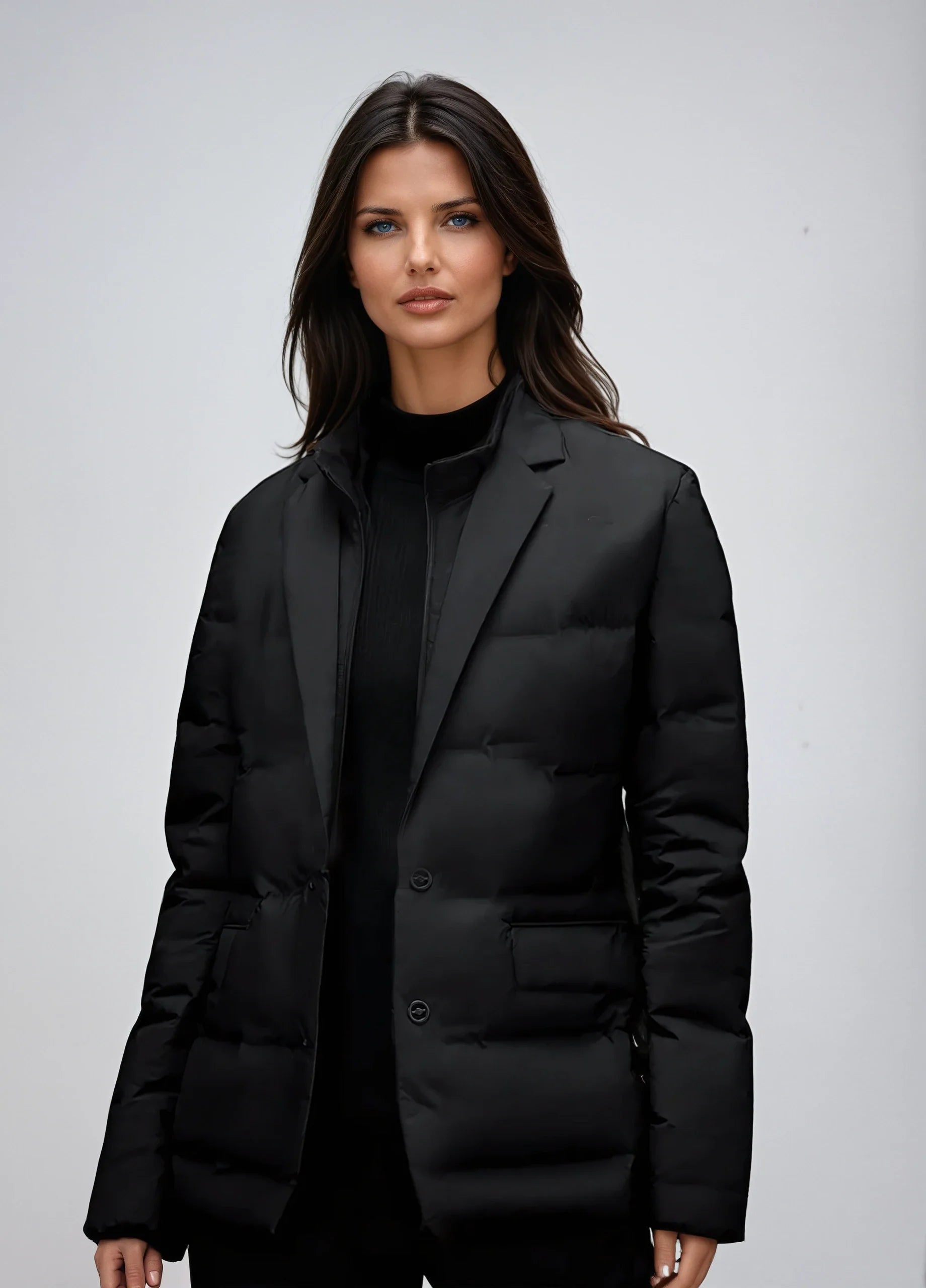 Kurtka Zimowa Pikowana Damska | Z Kołnierzem i Kieszeniami