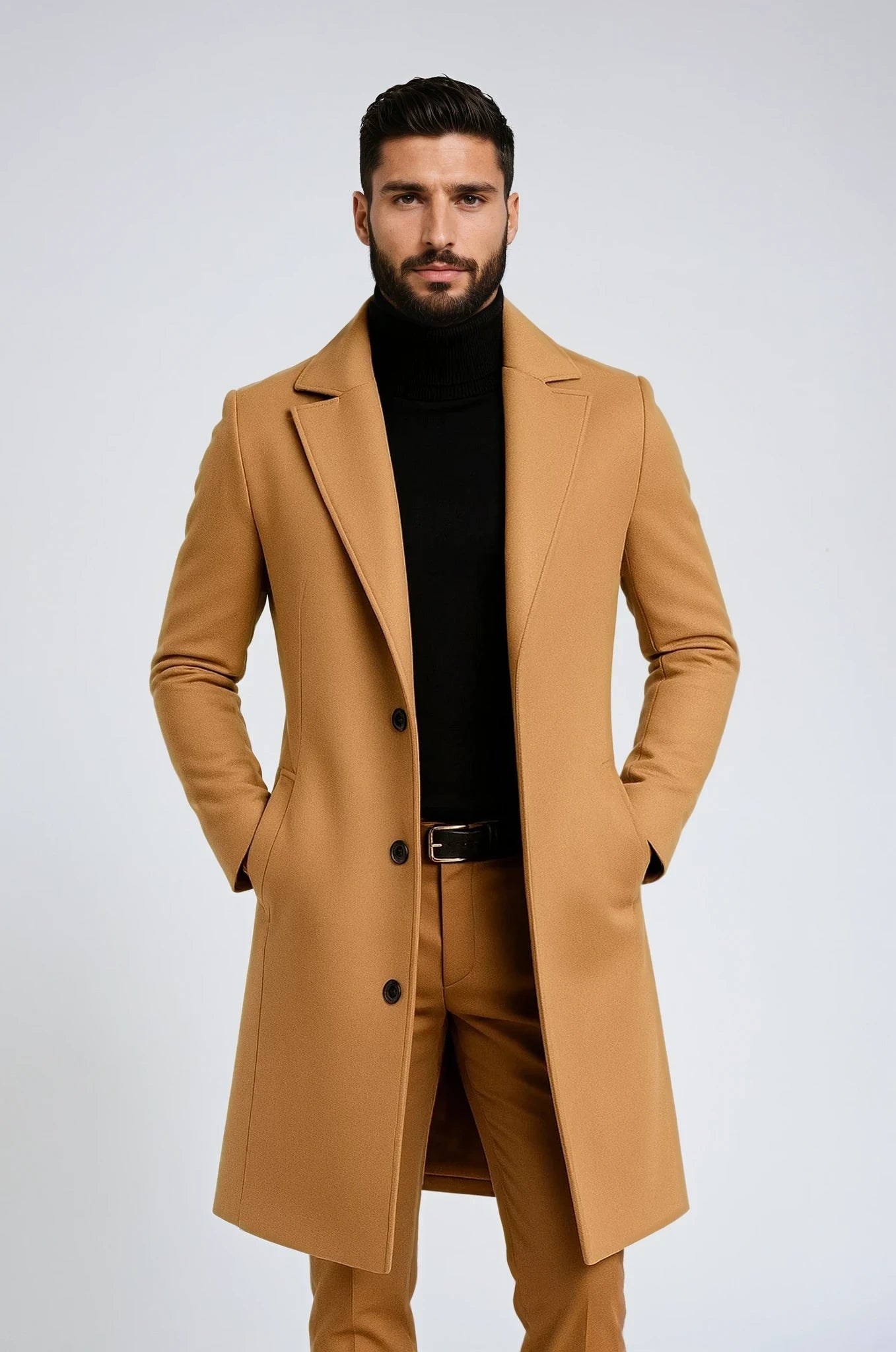 Lazaro Płaszcz zimowy męski | Długi na guziki