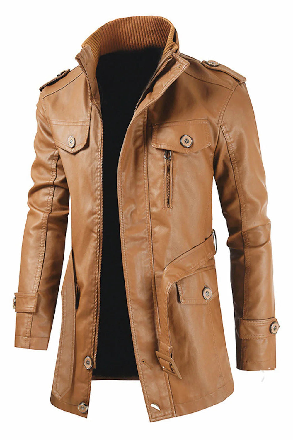 Męska Kurtka Skórzana | Dłuższy Krój I Praktyczne Kieszenie