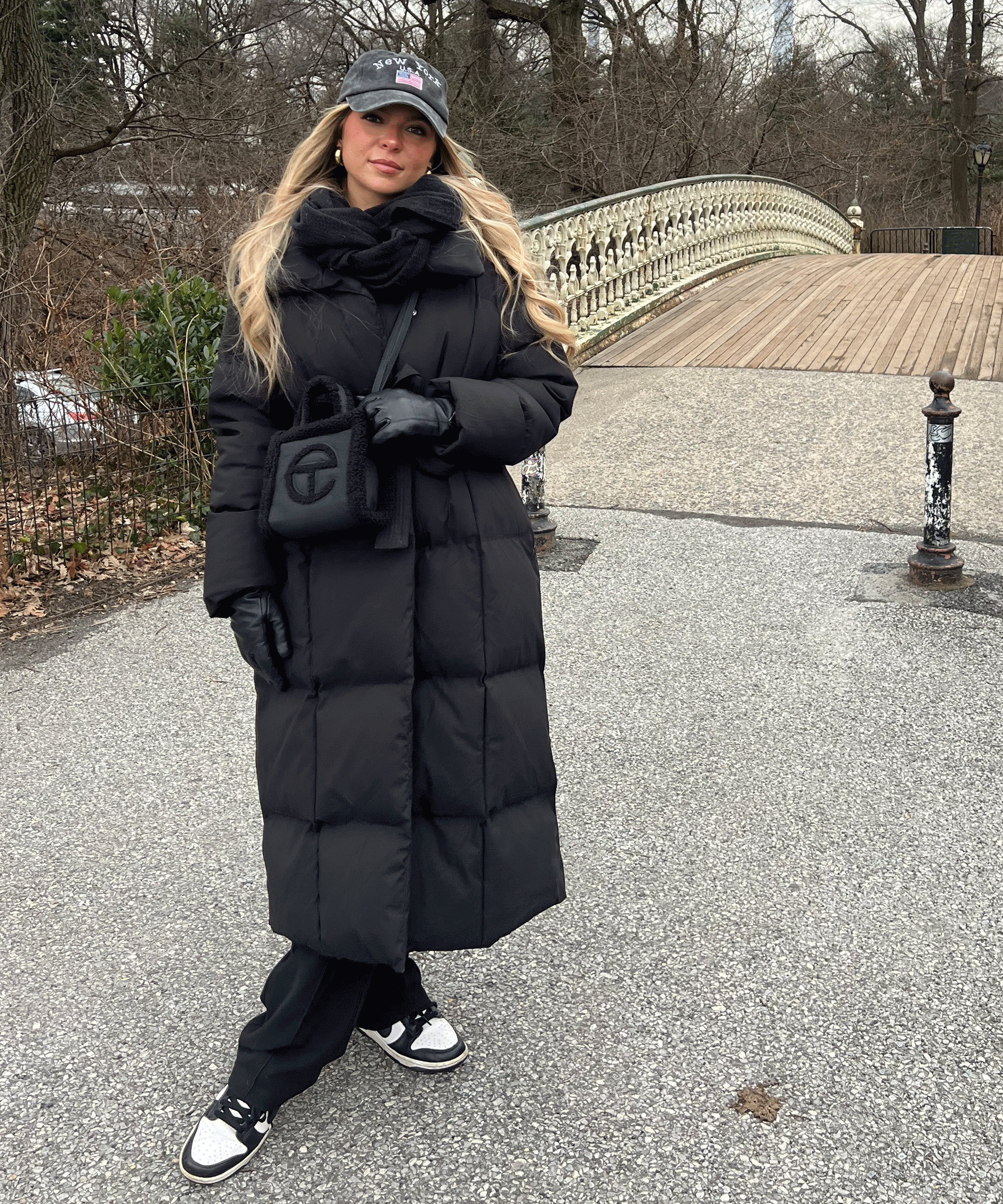 Zimara | Długa Pikowana Kurtka Zimowa Damska