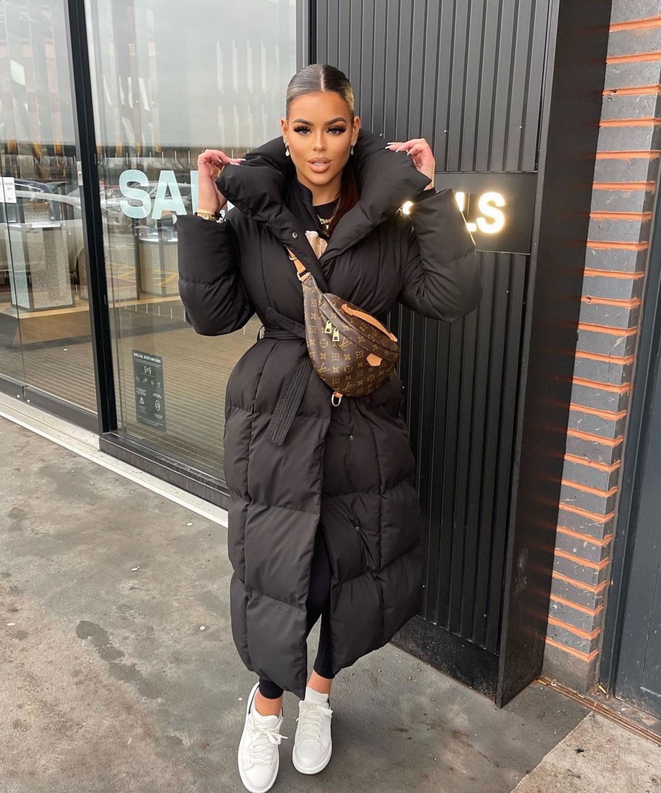 Zimara | Długa Pikowana Kurtka Zimowa Damska