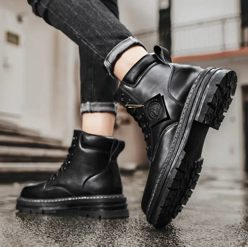 Buty Męskie | Skórzane Trzewiki z Sznurowadłami