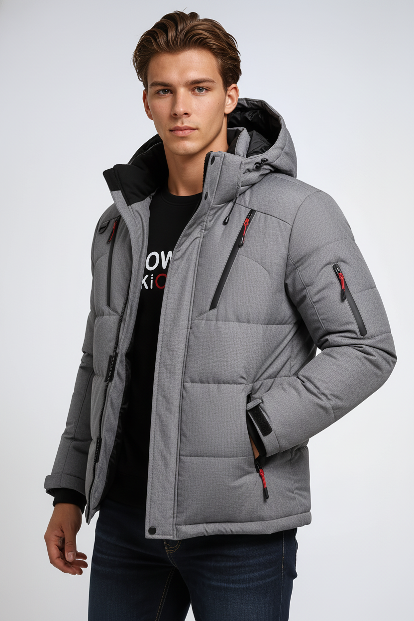 Męska Kurtka Zimowa | Wiatroszczelna Parka z Polarową Podszewką