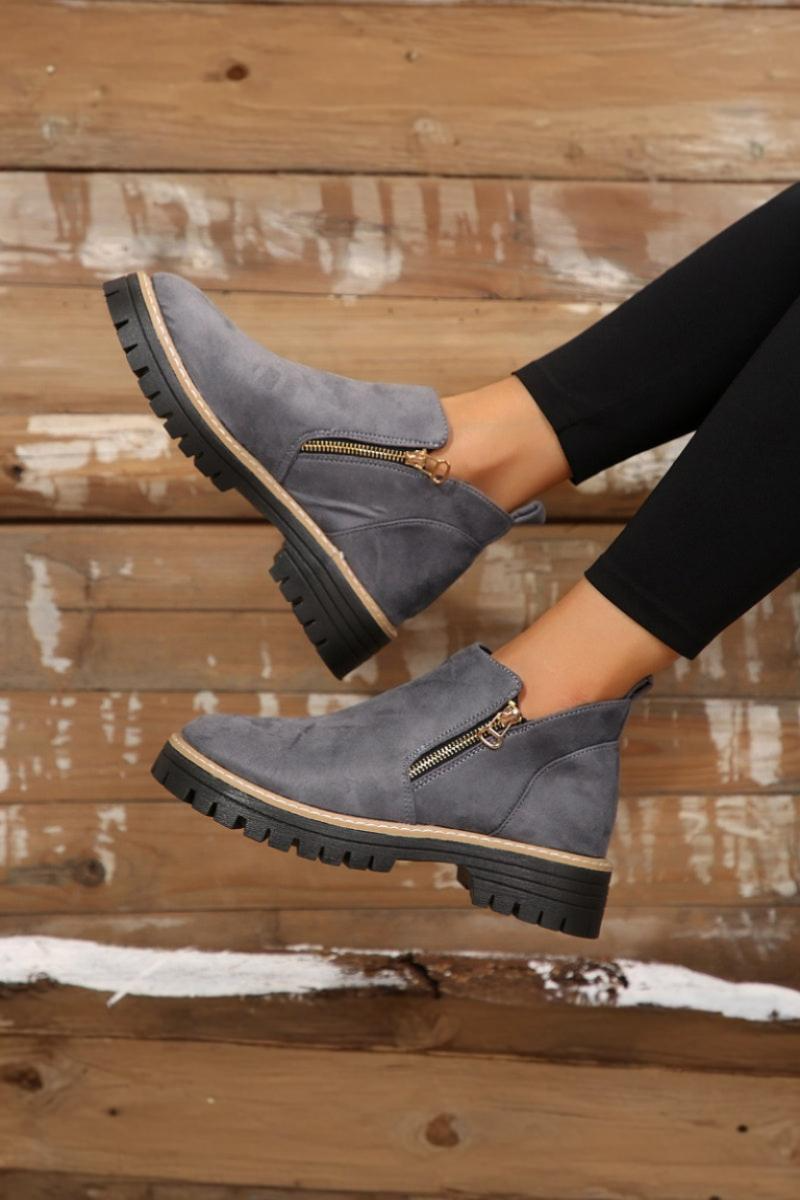 Norvaya Botki Damskie z Zamkiem i Grubą Podeszwą