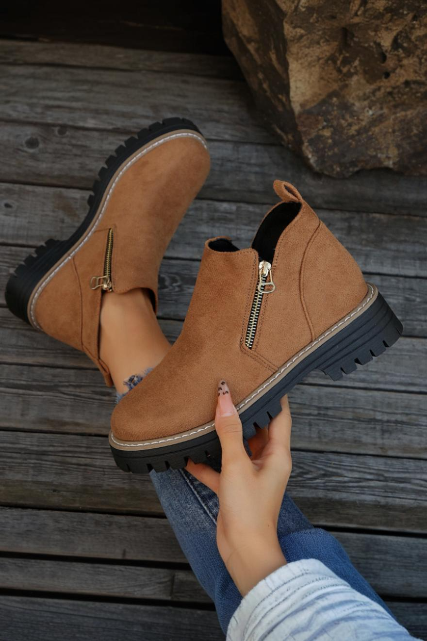 Norvaya Botki Damskie z Zamkiem i Grubą Podeszwą