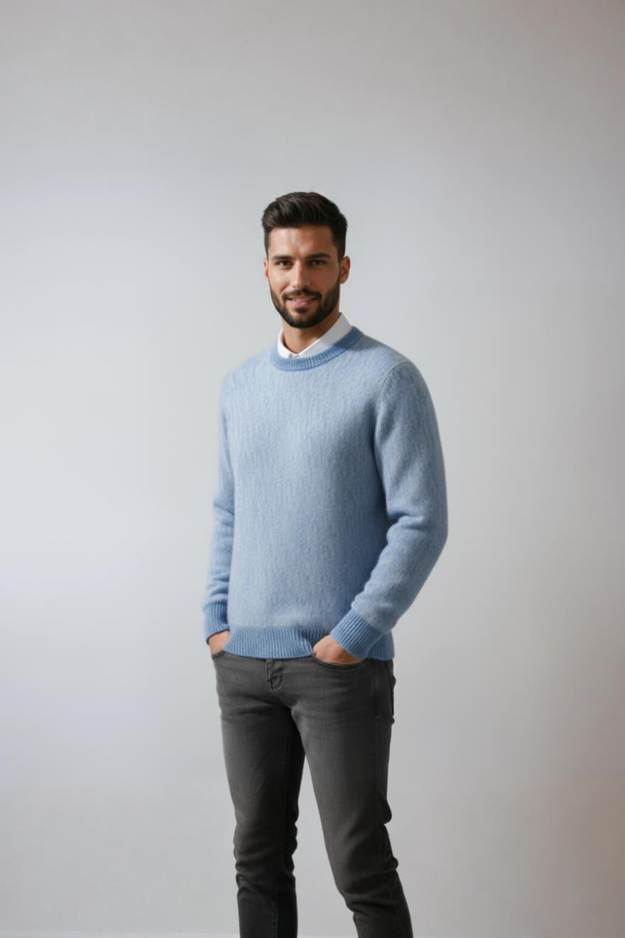 Ravel - Sweter Męski z Okrągłym Dekoltem