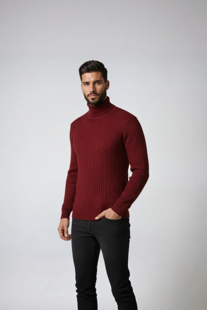 Rovik - Sweter Męski z Golfem