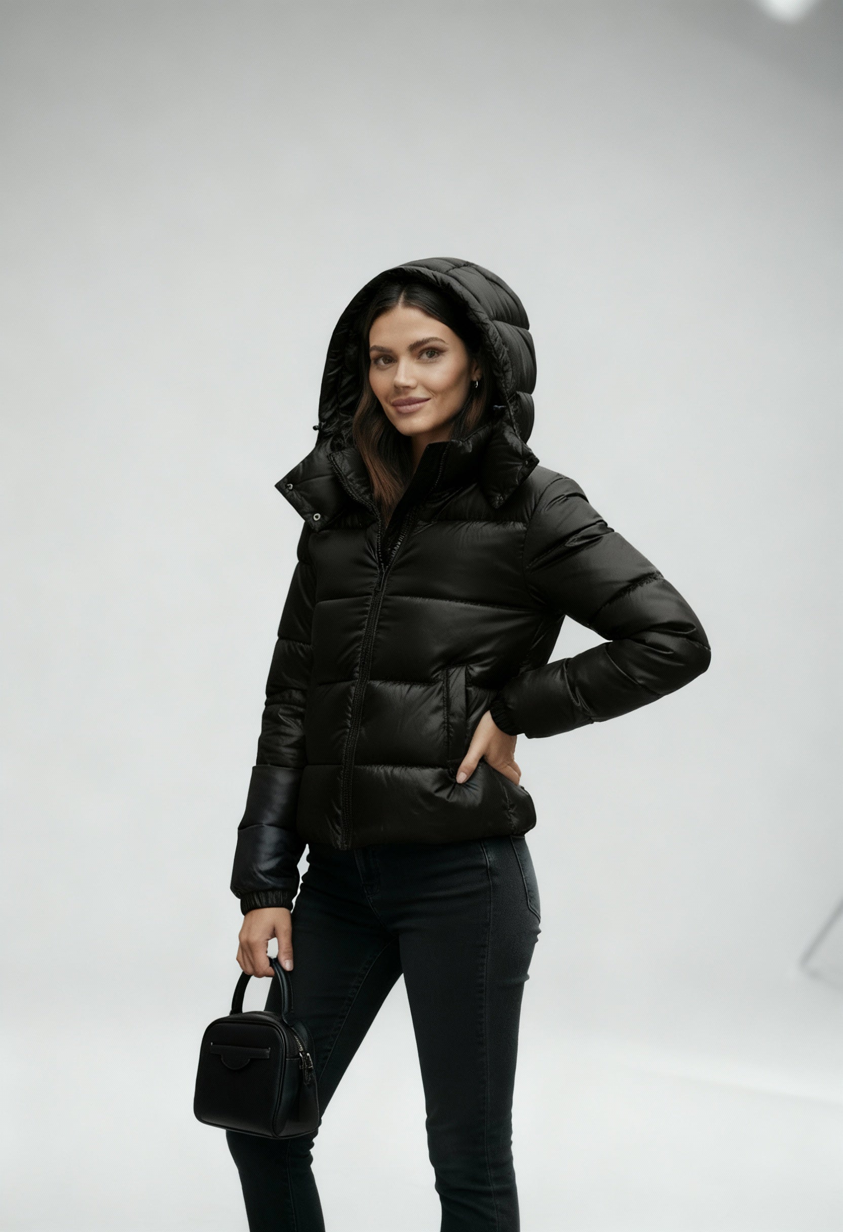 Celise - Kurtka Zimowa Damska | Pikowana z Kapturem