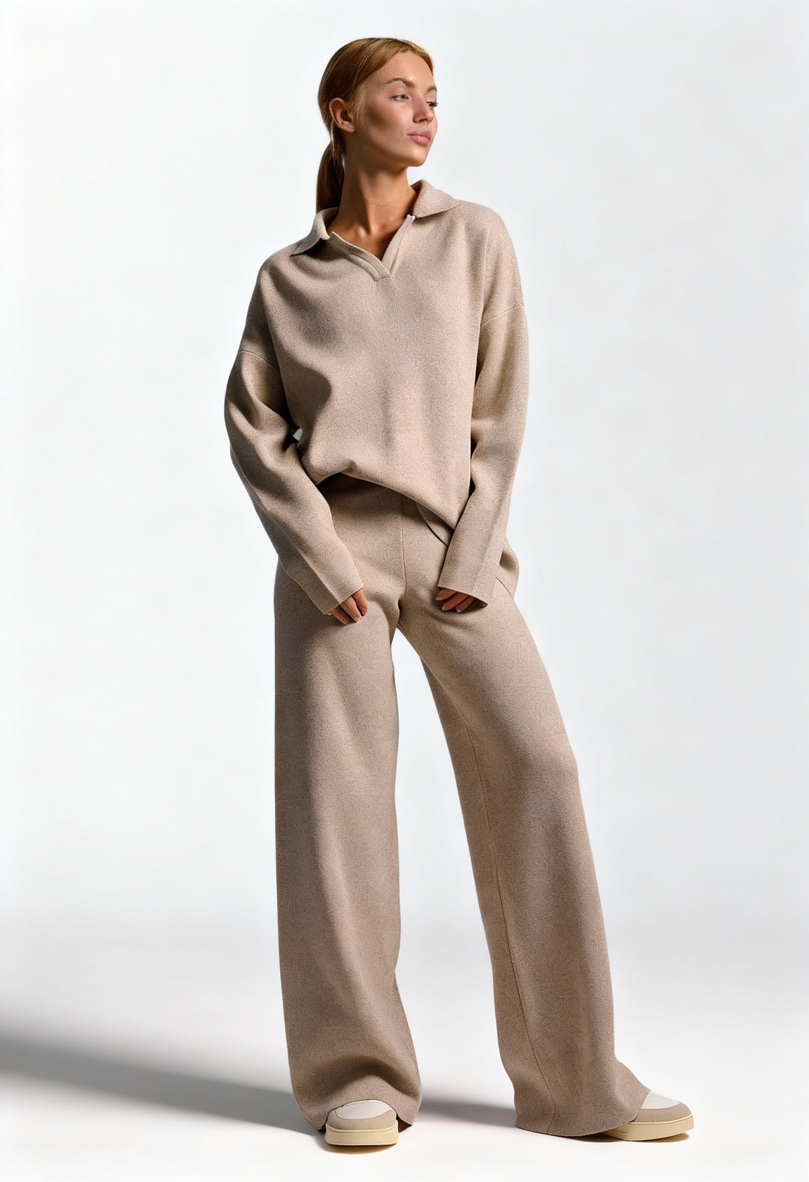 Komplet Dzianinowy Damski | Wygodny Zestaw Loungewear