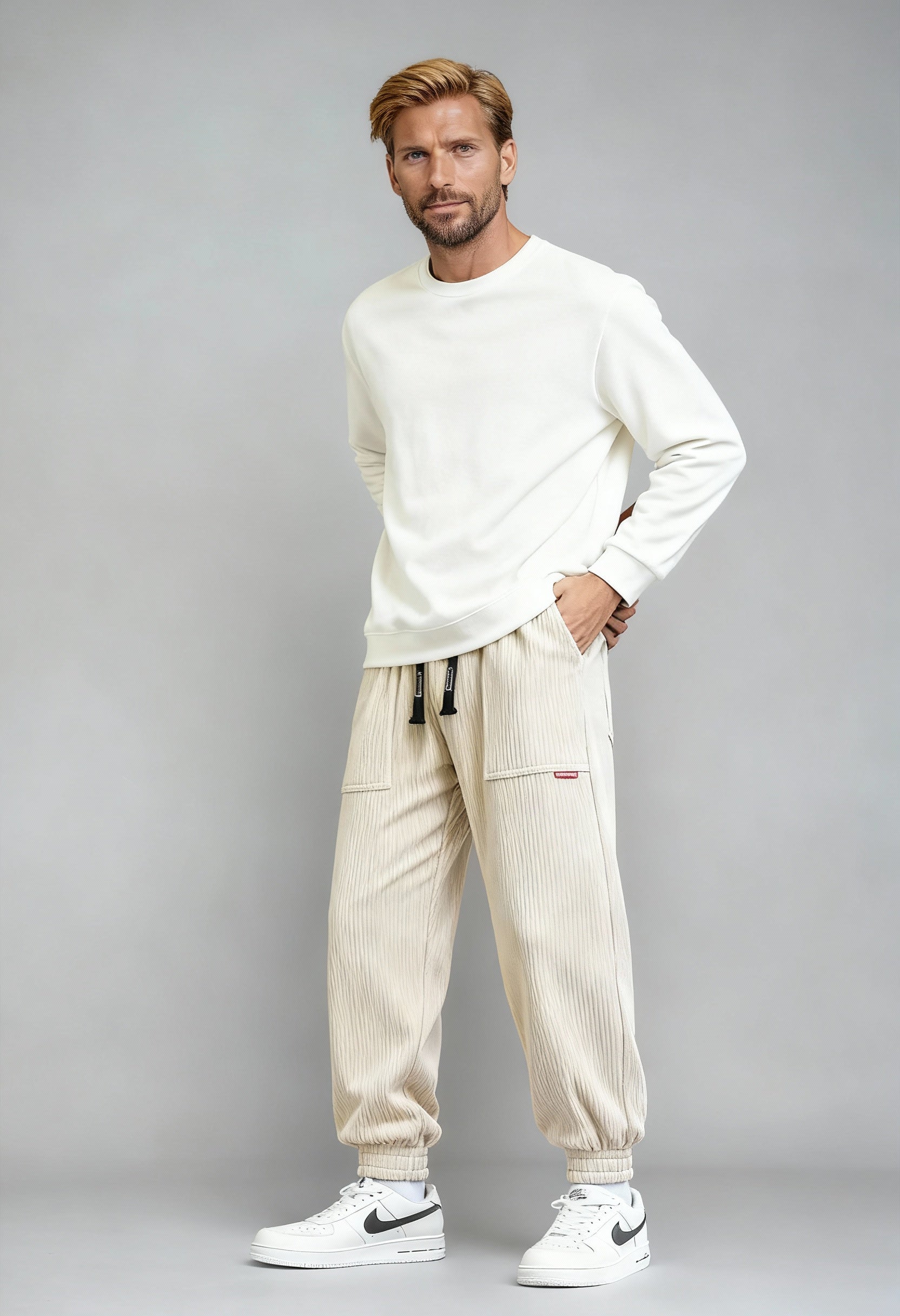Sztruksowe Spodnie Męskie | Stylowe Jogger Pants Streetwear