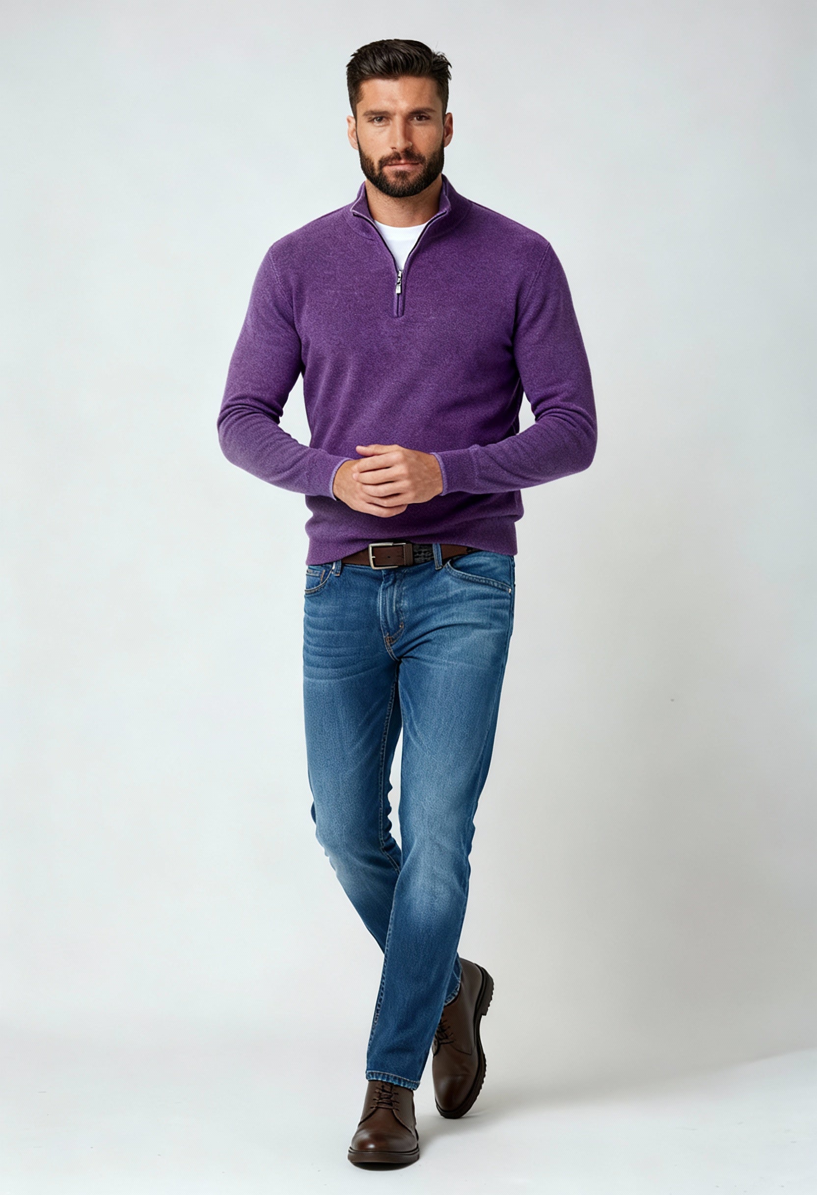 Elias - Sweter Męski | Nowoczesny Półgolf o Dopasowanym Kroju