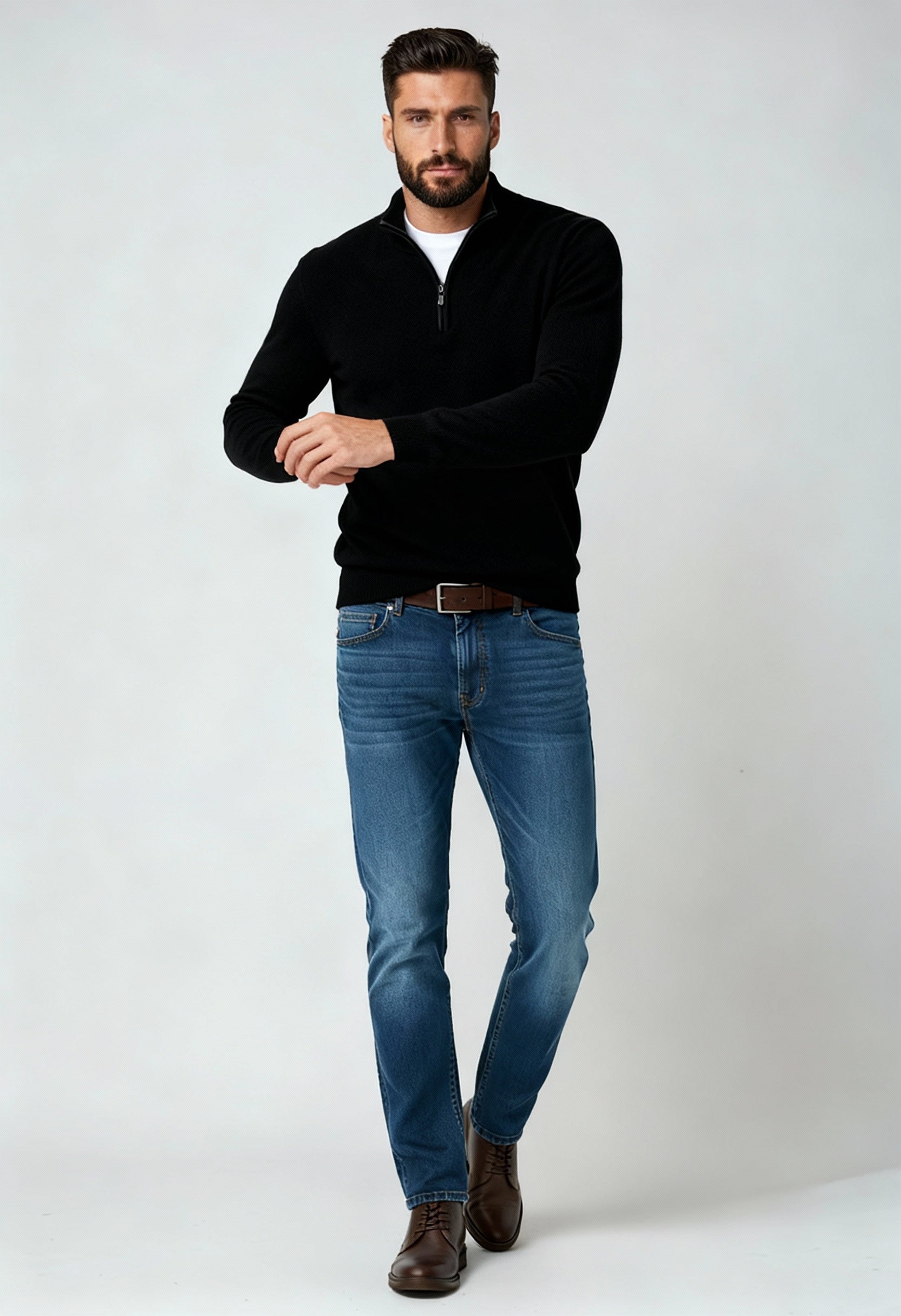 Elias - Sweter Męski | Nowoczesny Półgolf o Dopasowanym Kroju