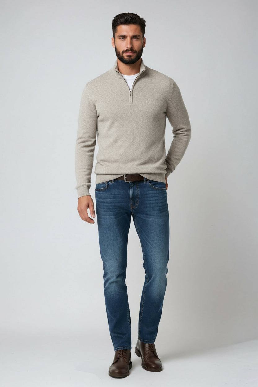 Elias - Sweter Męski | Nowoczesny Półgolf o Dopasowanym Kroju