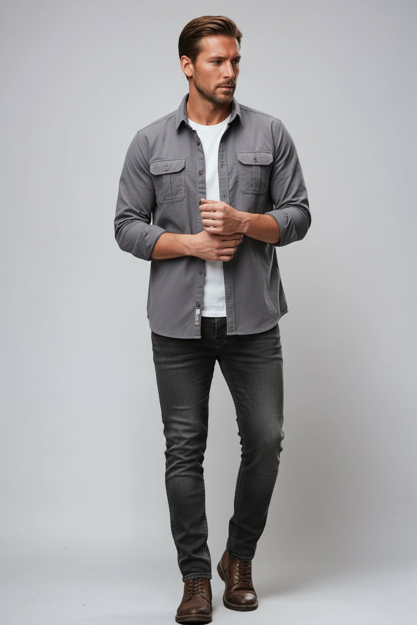 Felix - Koszula Męska | Casualowy Styl z Kieszeniami