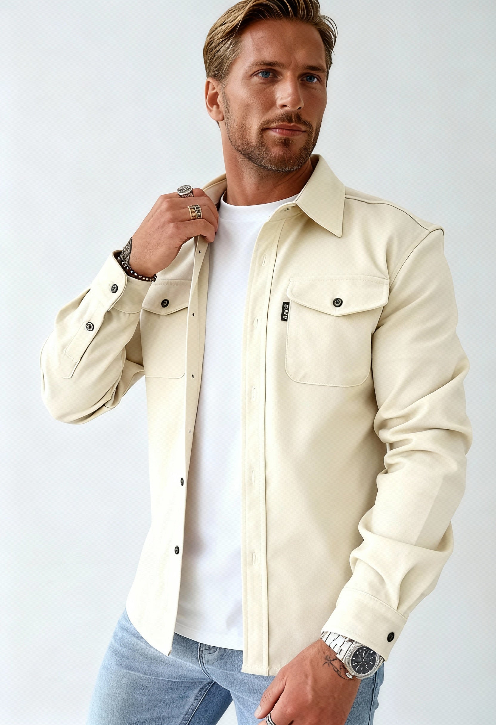 Koszula Męska | Długim Rękawem z Minimalistyczny Styl