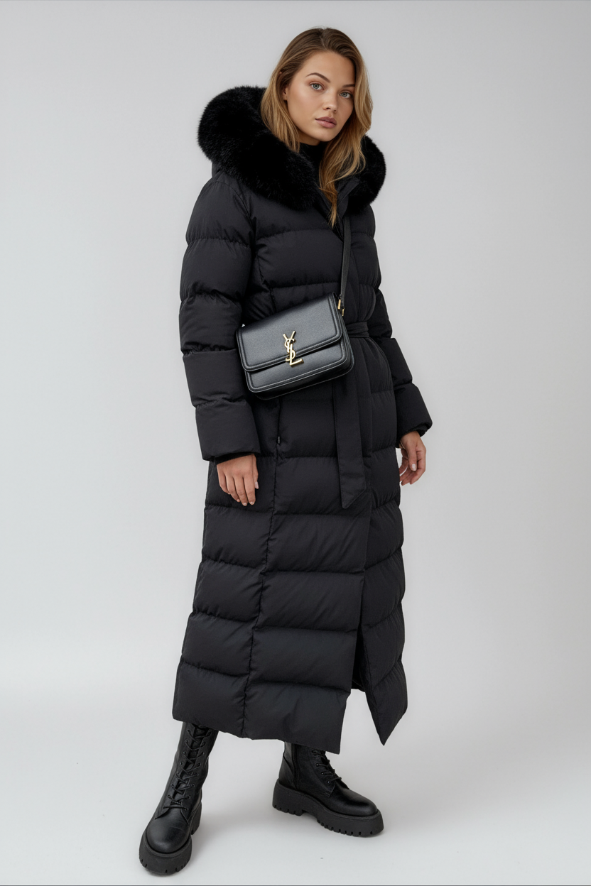 Płaszcz Puchowy Damski | Długa Forma i Komfortowe Ocieplenie