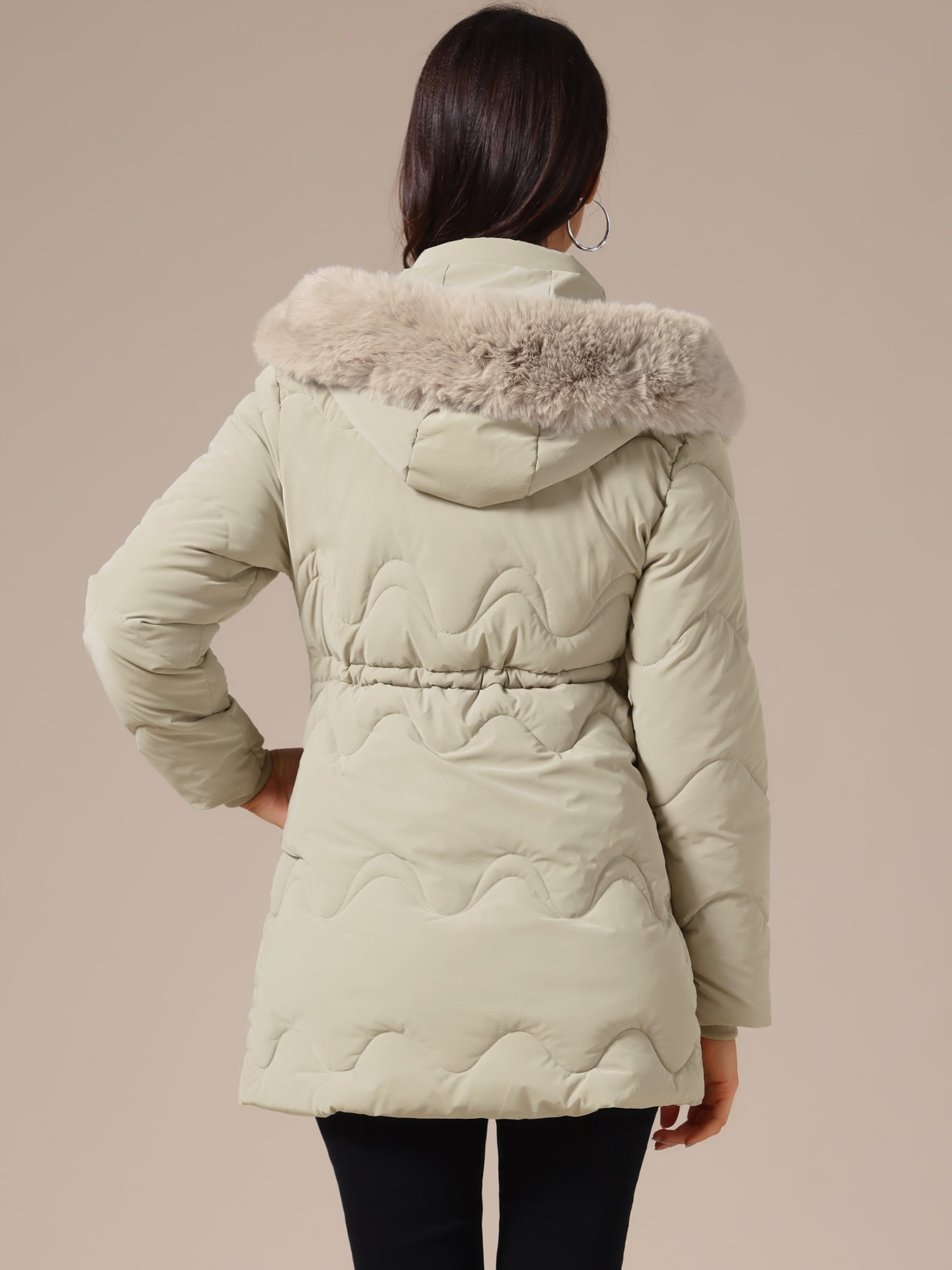 Kurtka Zimowa Damska | Z kapturem i wiązaniem w pasie