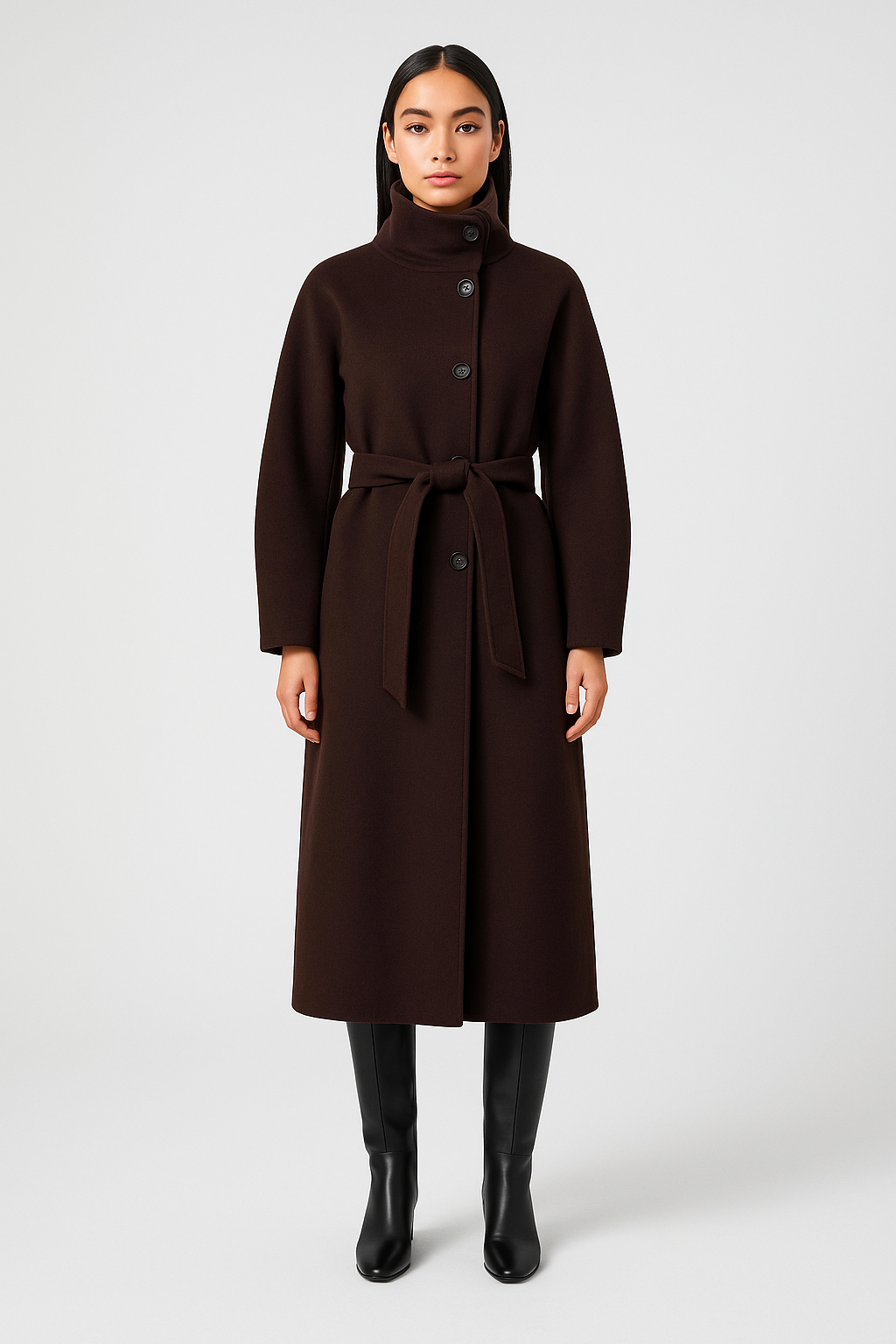 Fiora - Płaszcz Zimowy Damski | Krój Z Paskiem W Talii