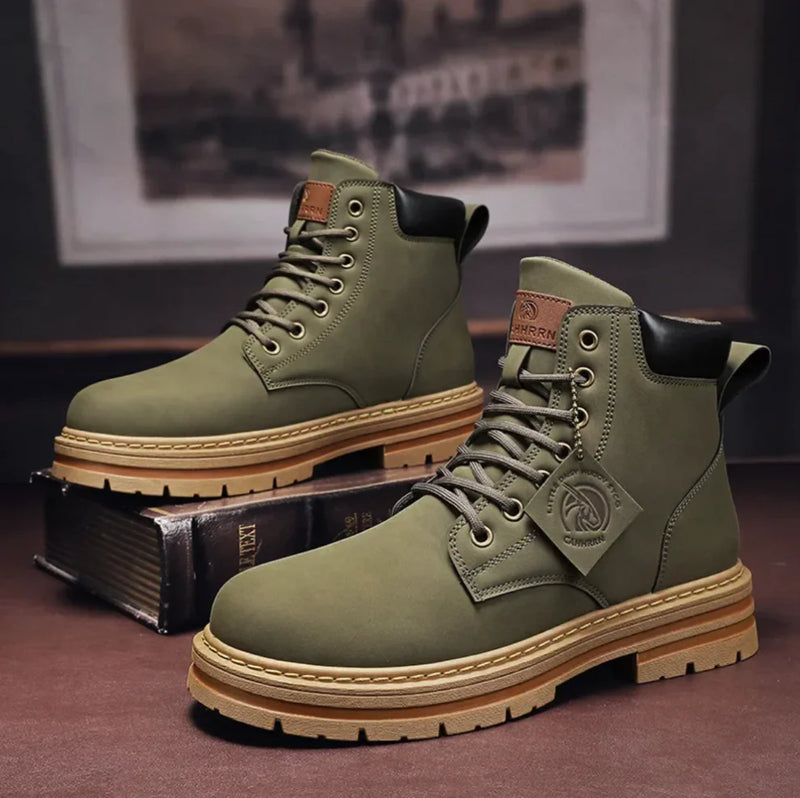 Buty Męskie | Skórzane Trzewiki z Sznurowadłami