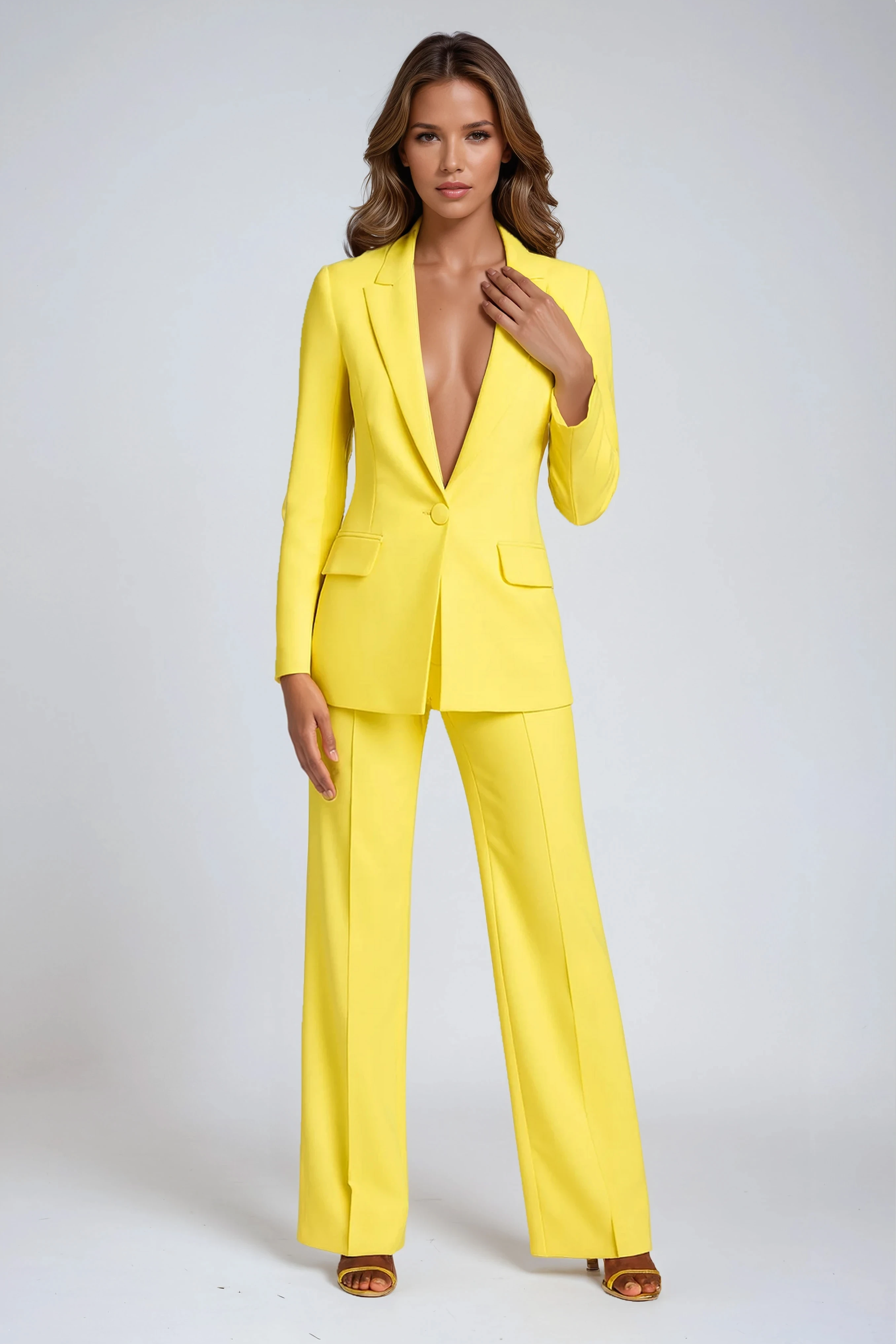 Damski Garnitur Dwuczęściowy | Komplet z Marynarką i Spodniami