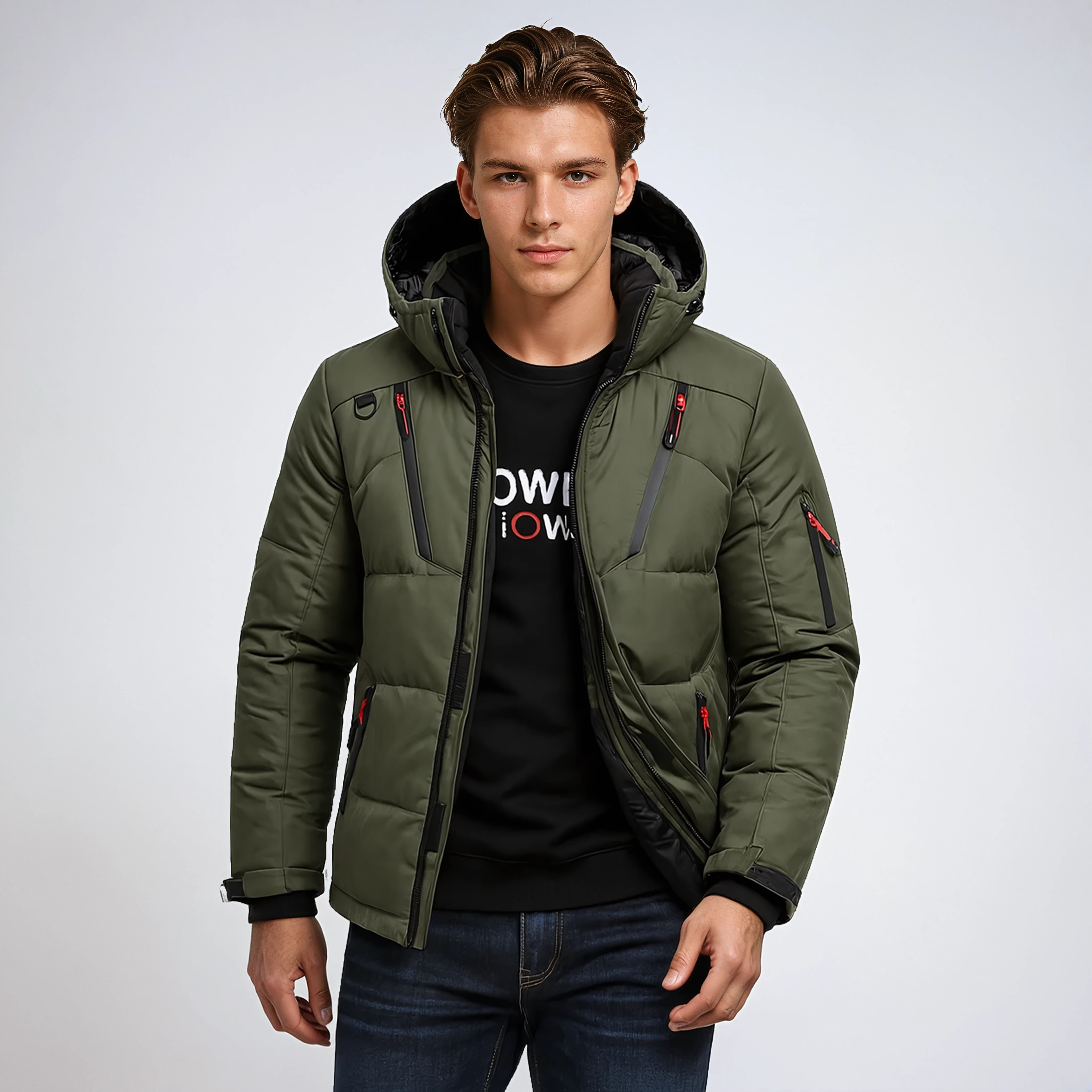 Męska Kurtka Zimowa | Wiatroszczelna Parka z Polarową Podszewką