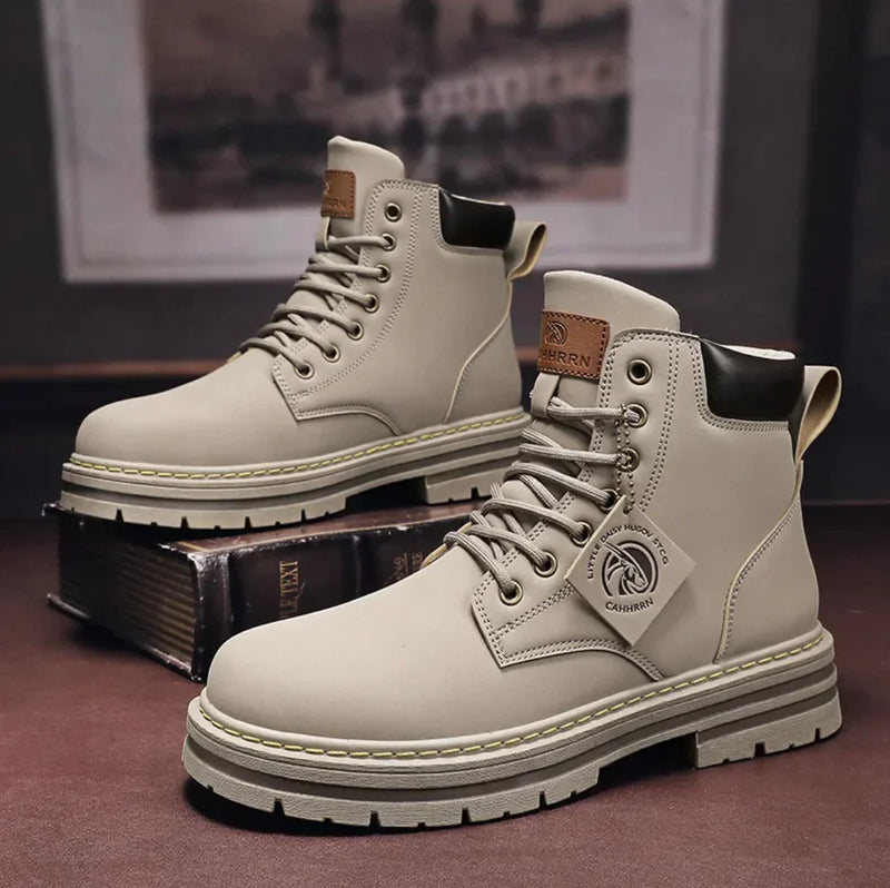 Buty Męskie | Skórzane Trzewiki z Sznurowadłami