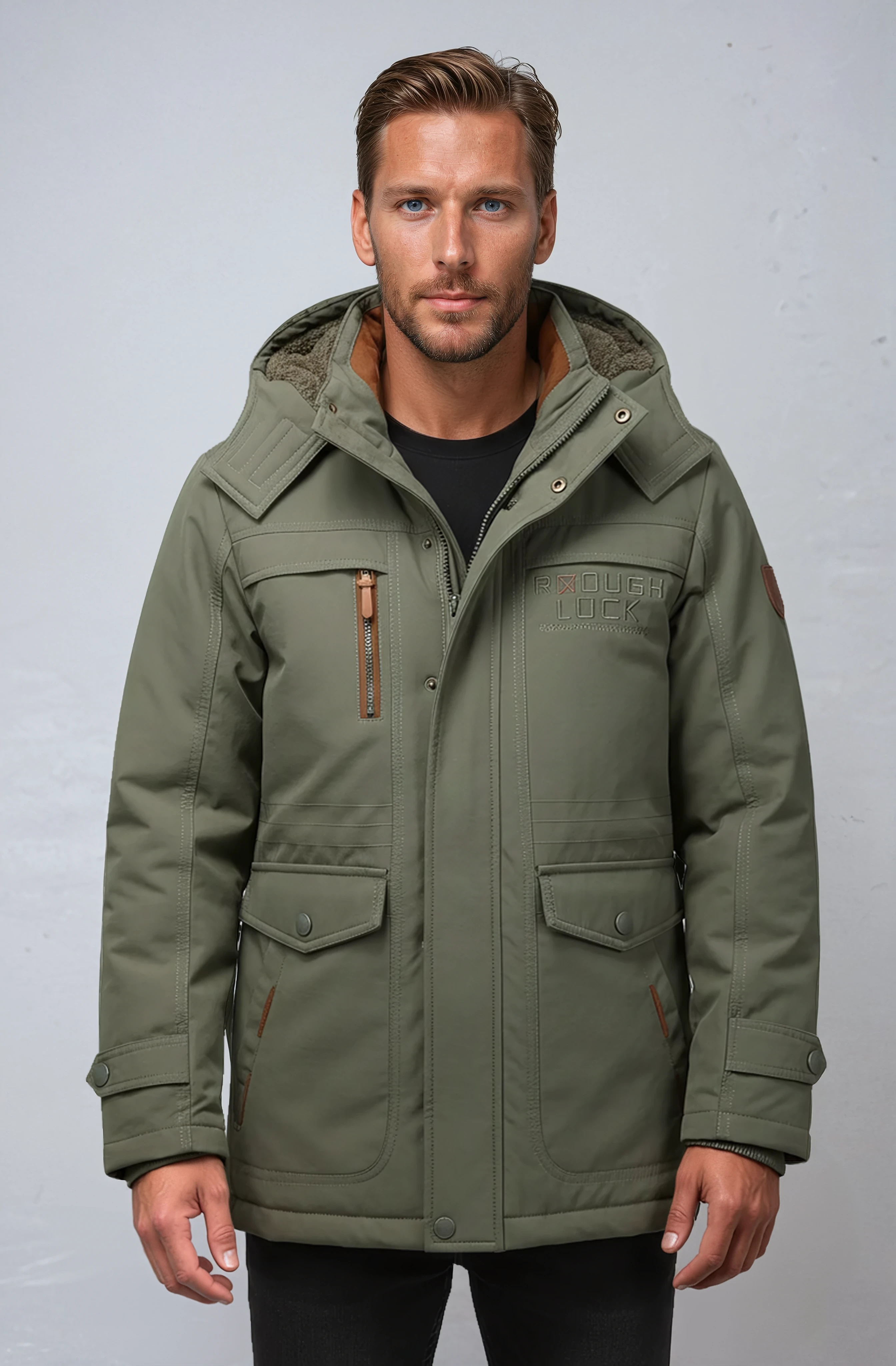 Kurtka Zimowa Parka Męska | Z Kapturem i Ciepłą Podszewką