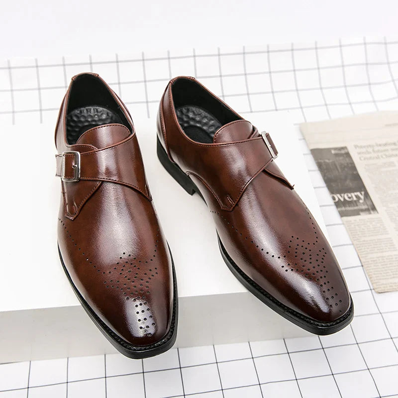 Mateo - Skórzane Buty Męskie | Monk Strap z Klamrą