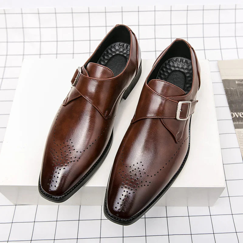 Mateo - Skórzane Buty Męskie | Monk Strap z Klamrą