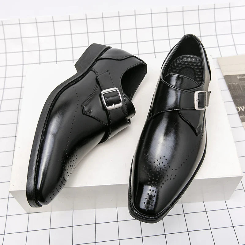 Mateo - Skórzane Buty Męskie | Monk Strap z Klamrą