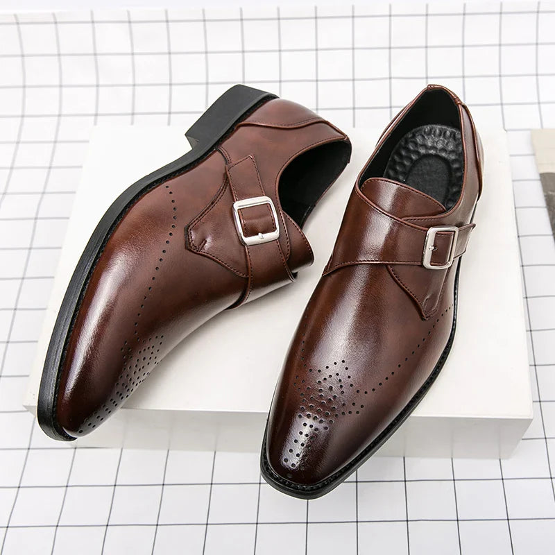 Mateo - Skórzane Buty Męskie | Monk Strap z Klamrą