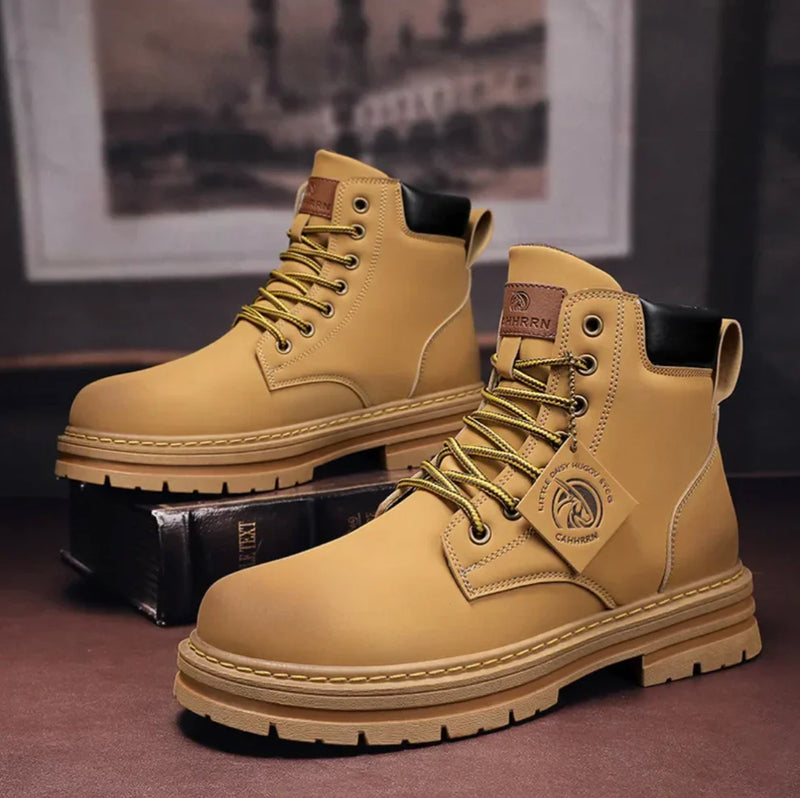 Buty Męskie | Skórzane Trzewiki z Sznurowadłami