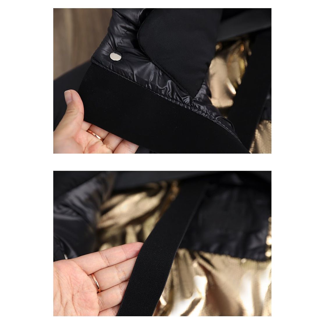 Kurtka Zimowa Pikowana Długa Damska | Z Kapturem i Zamkiem