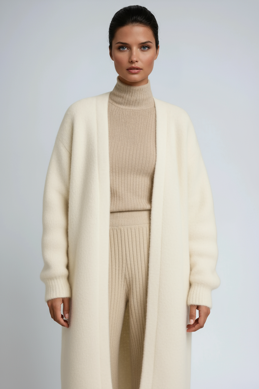 Długi Kardigan Damski | Miękka Konstrukcja i Nowoczesna Forma