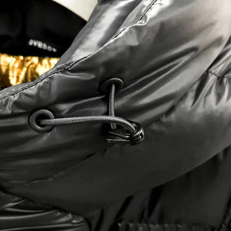 Kurtka Zimowa Pikowana Długa Damska | Z Kapturem i Zamkiem