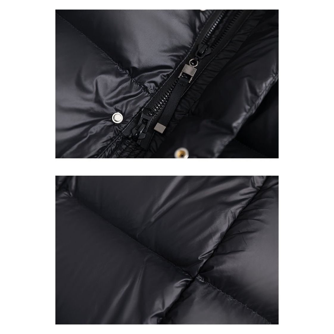 Kurtka Zimowa Pikowana Długa Damska | Z Kapturem i Zamkiem