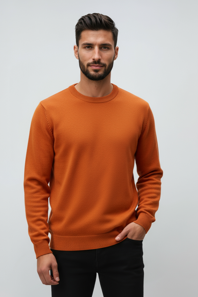 Eryk | Męski Sweter z Okrągłym Dekoltem
