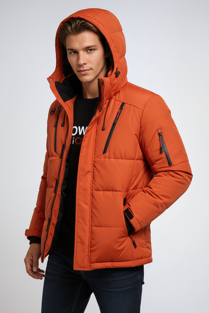 Męska Kurtka Zimowa | Wiatroszczelna Parka z Polarową Podszewką