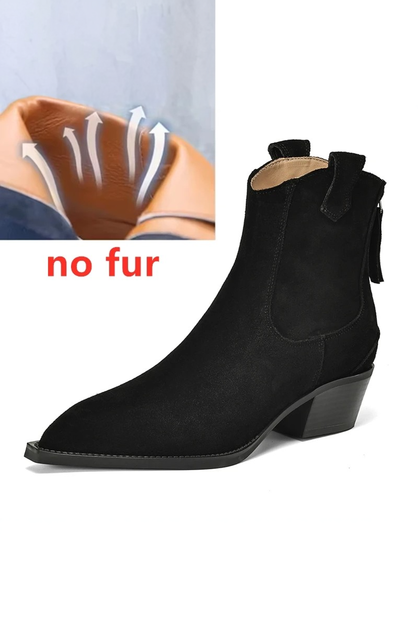 Nayra - Botki Damskie Na Obcasie z Noskiem w Szpic