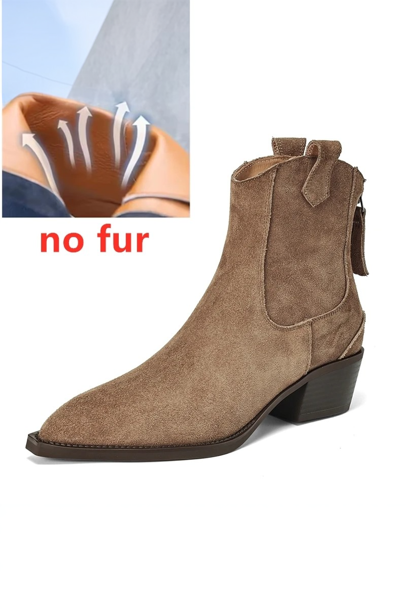 Nayra - Botki Damskie Na Obcasie z Noskiem w Szpic