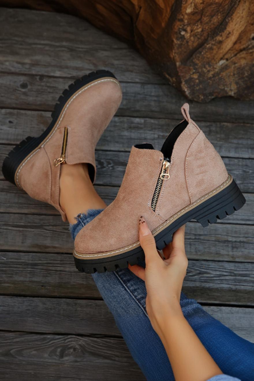 Norvaya Botki Damskie z Zamkiem i Grubą Podeszwą