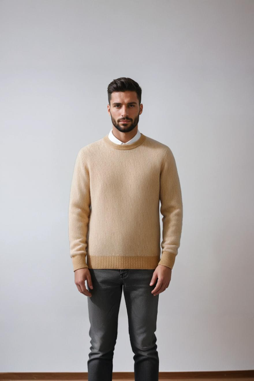 Ravel - Sweter Męski z Okrągłym Dekoltem