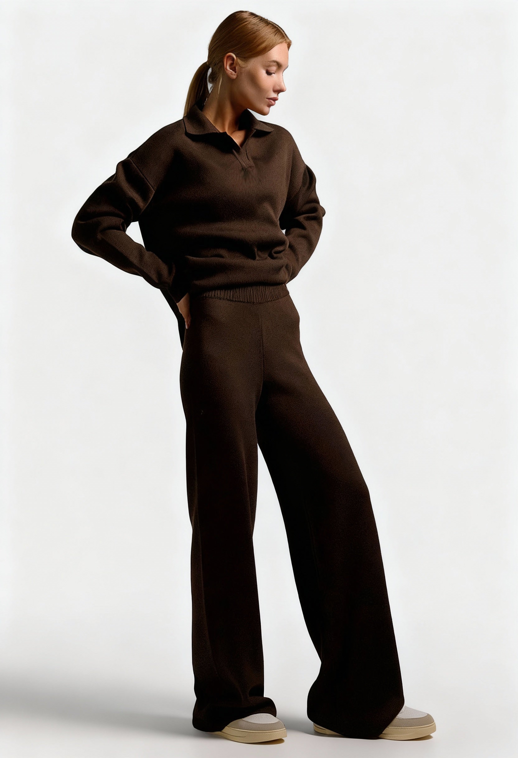 Komplet Dzianinowy Damski | Wygodny Zestaw Loungewear