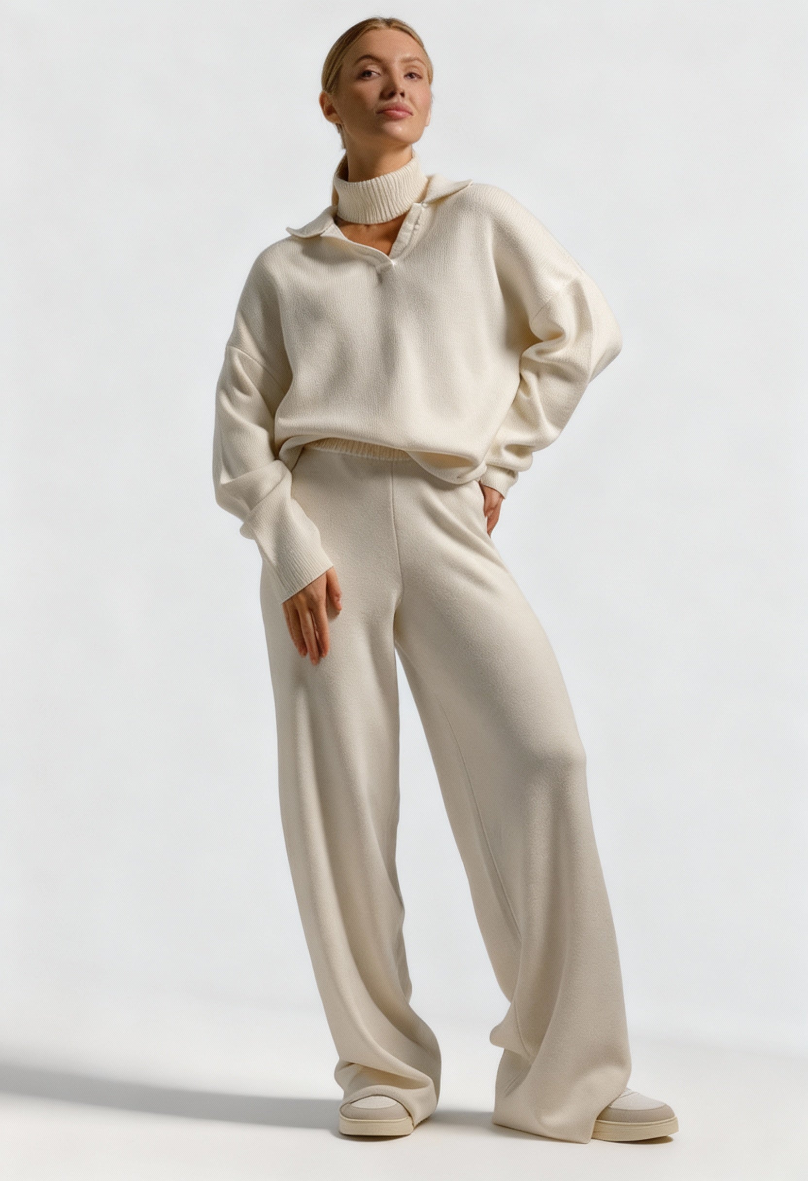 Komplet Dzianinowy Damski | Wygodny Zestaw Loungewear