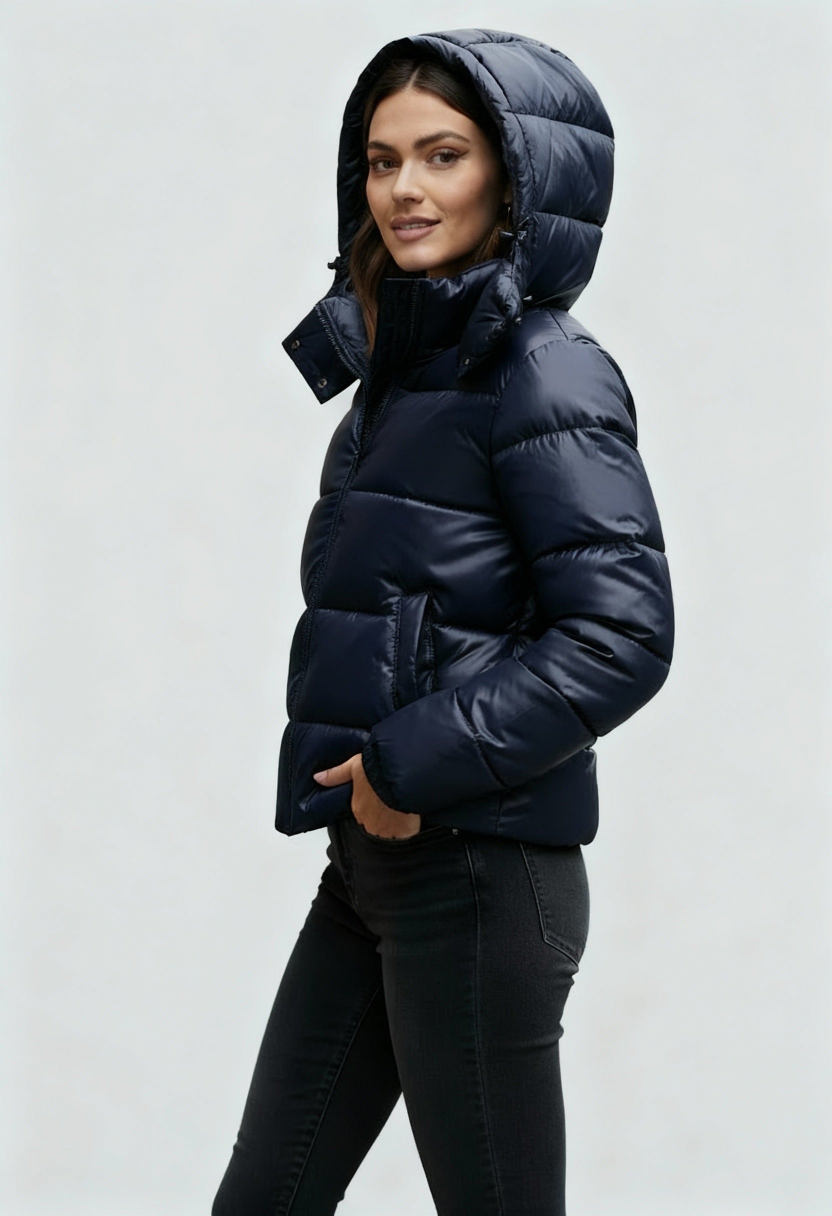 Celise - Kurtka Zimowa Damska | Pikowana z Kapturem