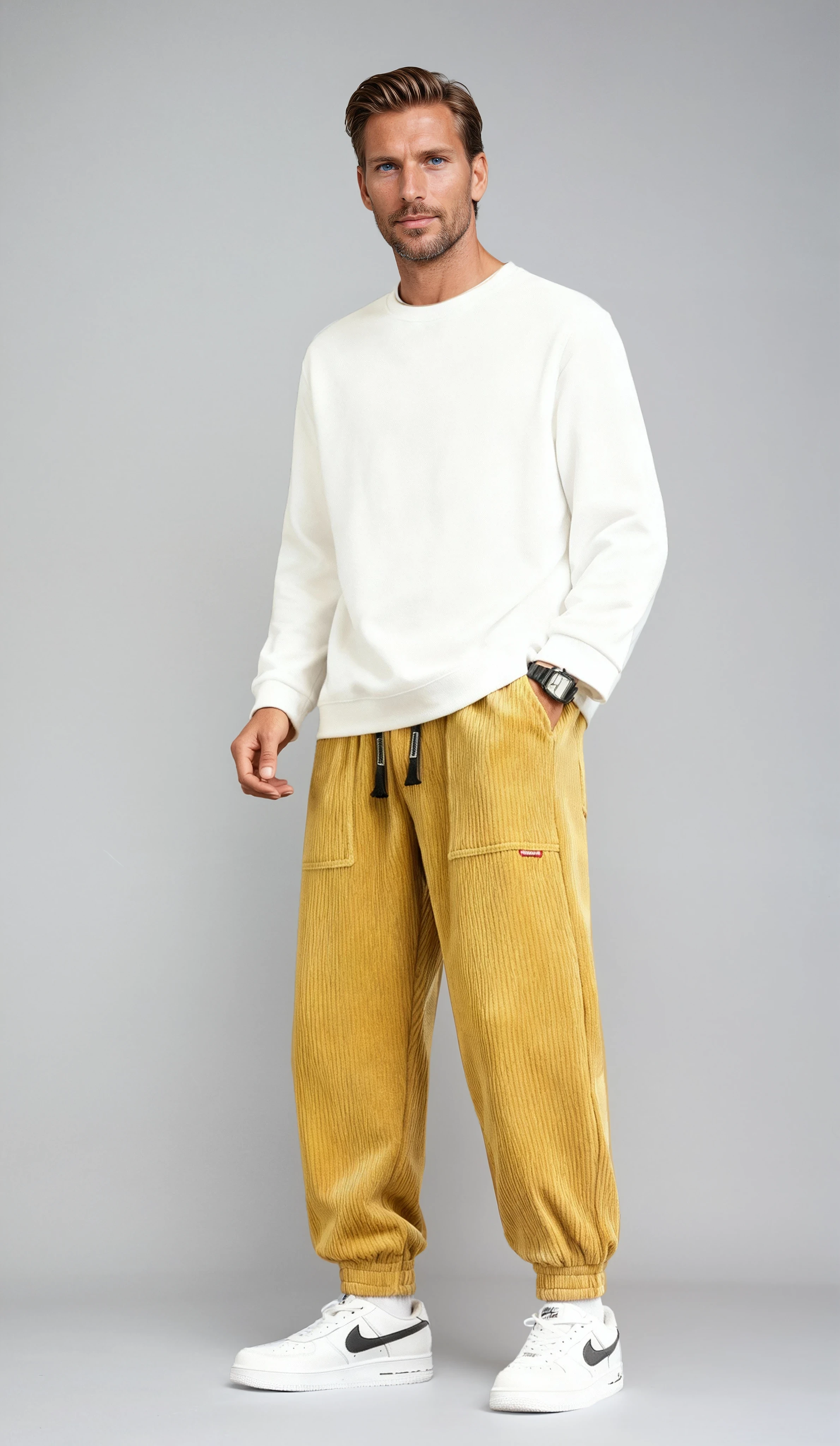 Sztruksowe Spodnie Męskie | Stylowe Jogger Pants Streetwear