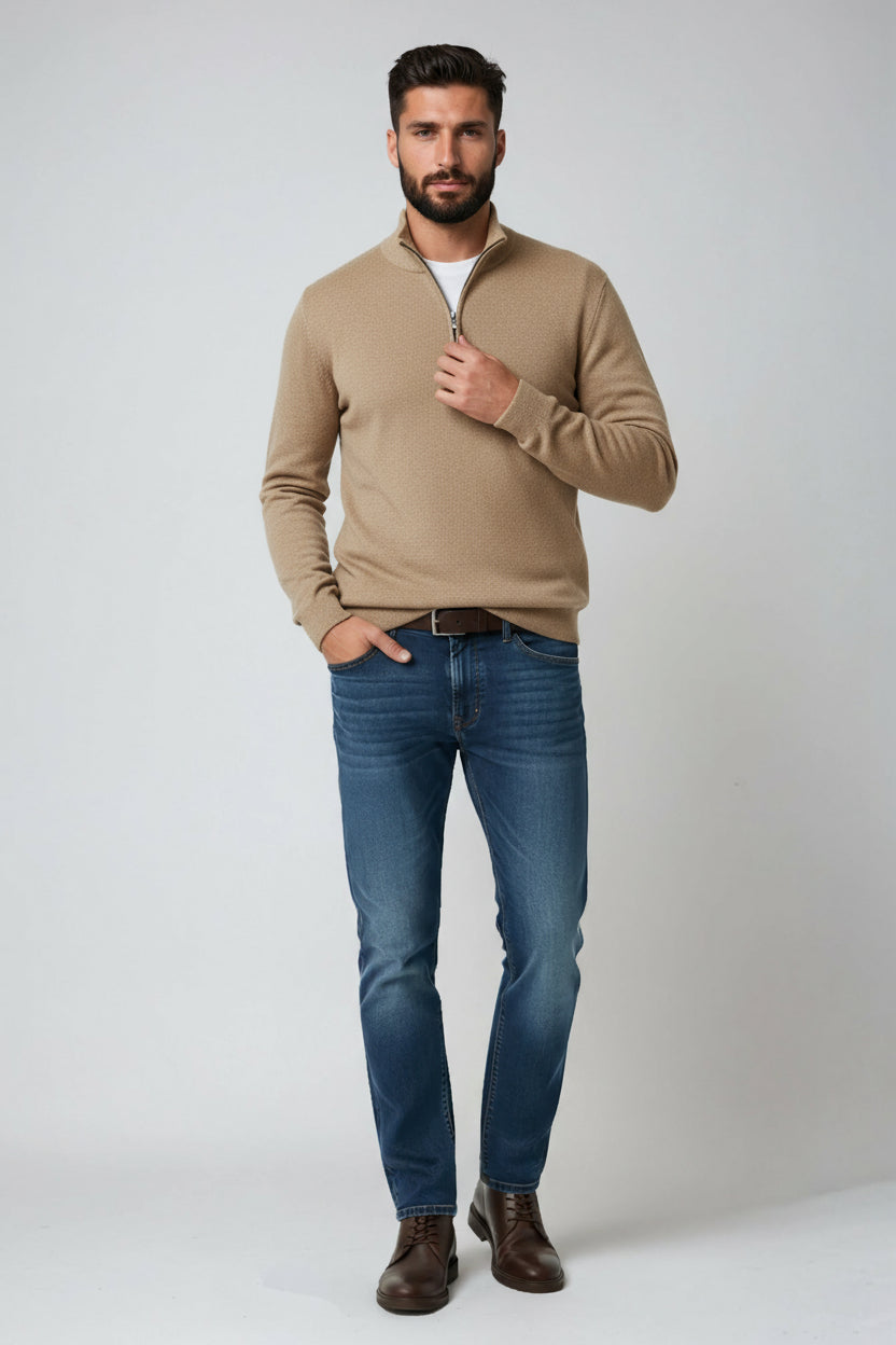 Elias - Sweter Męski | Nowoczesny Półgolf o Dopasowanym Kroju