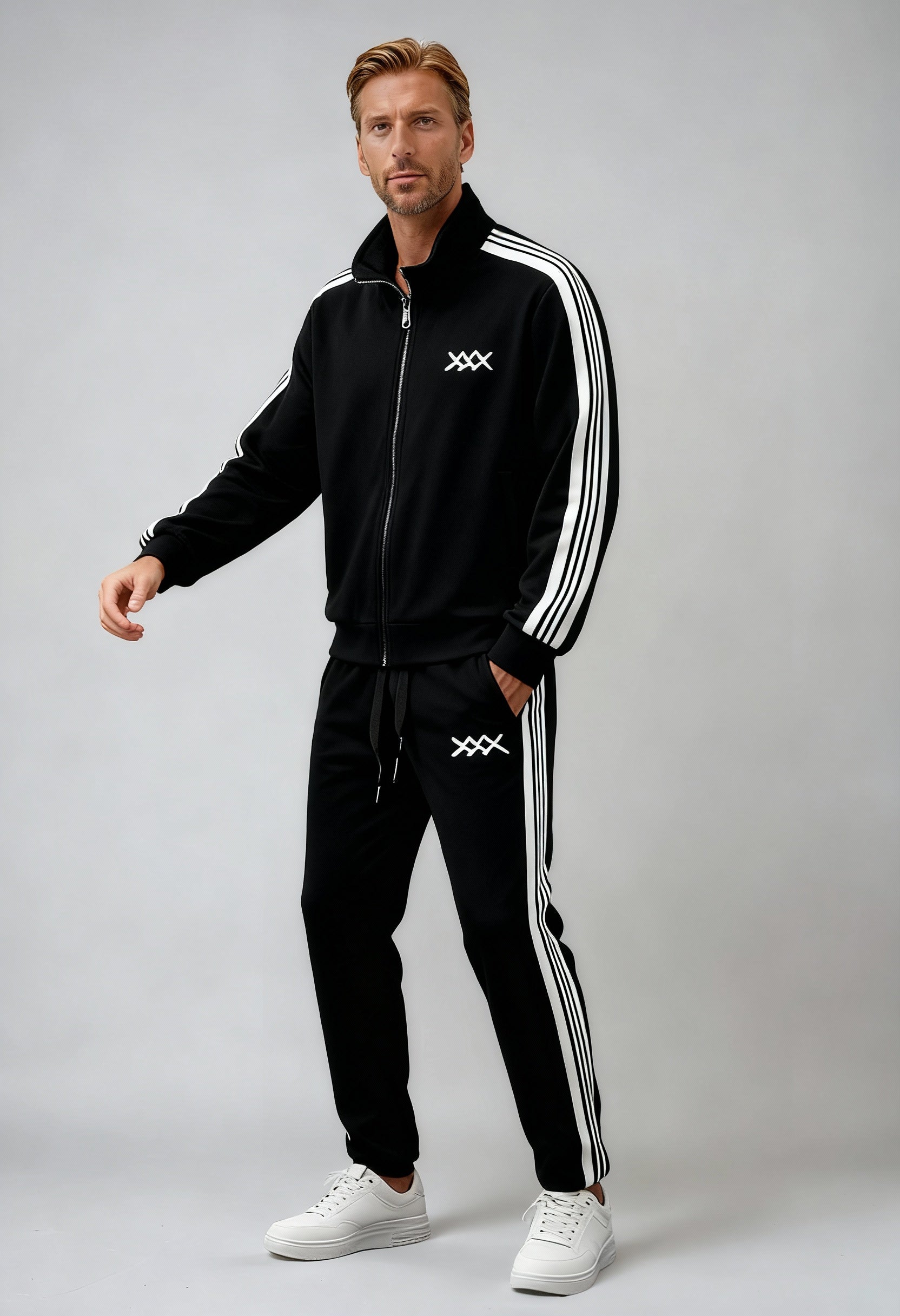 Dres Męski Sztruksowy | Komplet Streetwear z Lampasami