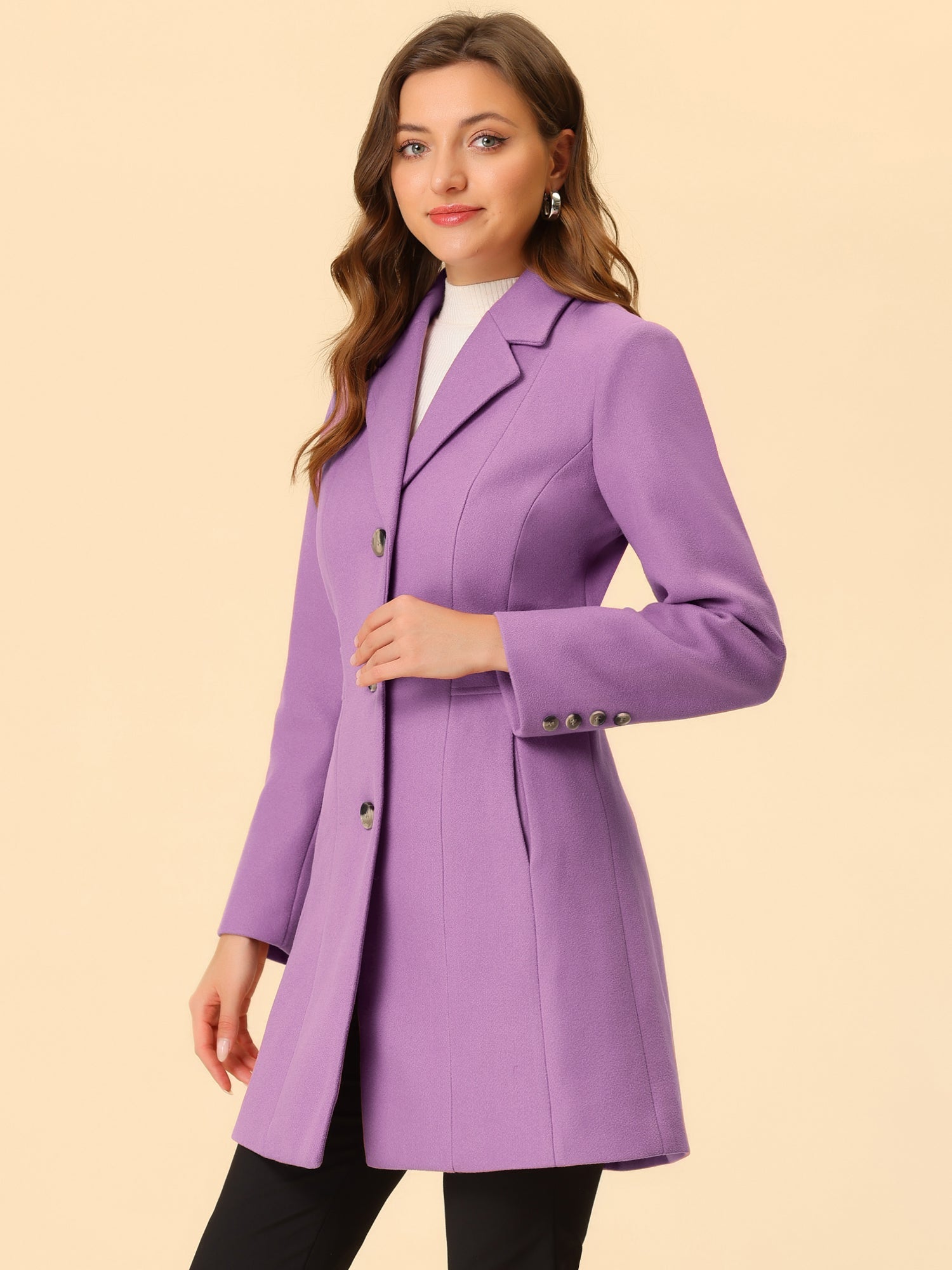 Amelia – Płaszcz zimowy damski | Długi fason z guzikami